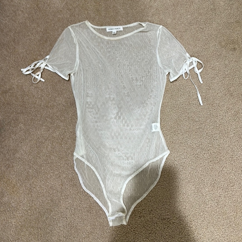 White see through bodysuit